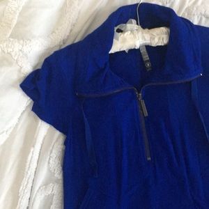 Royal blue knit dress with pockets